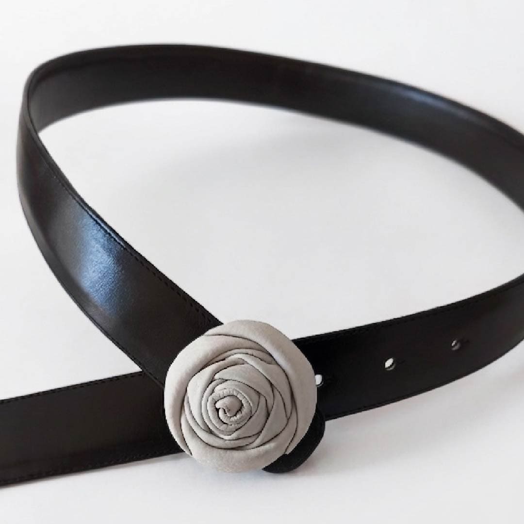 CINTURON ROSSETTA NEGRO C/IVORY