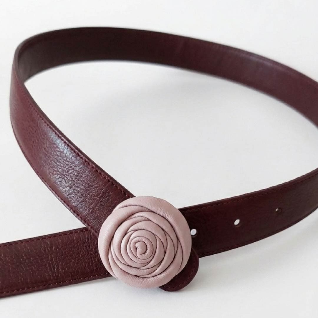 CINTURON ROSSETTA VINO C/ROSADO
