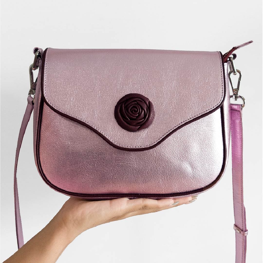 CARTERA ROSSETTA ROSADO METALIZADO