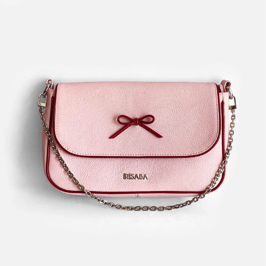 CARTERA JULIETTE ROSA CON ROJO
