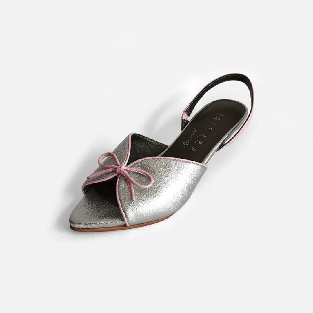 TACONES JULIETTE PLATEADO CON ROSA
