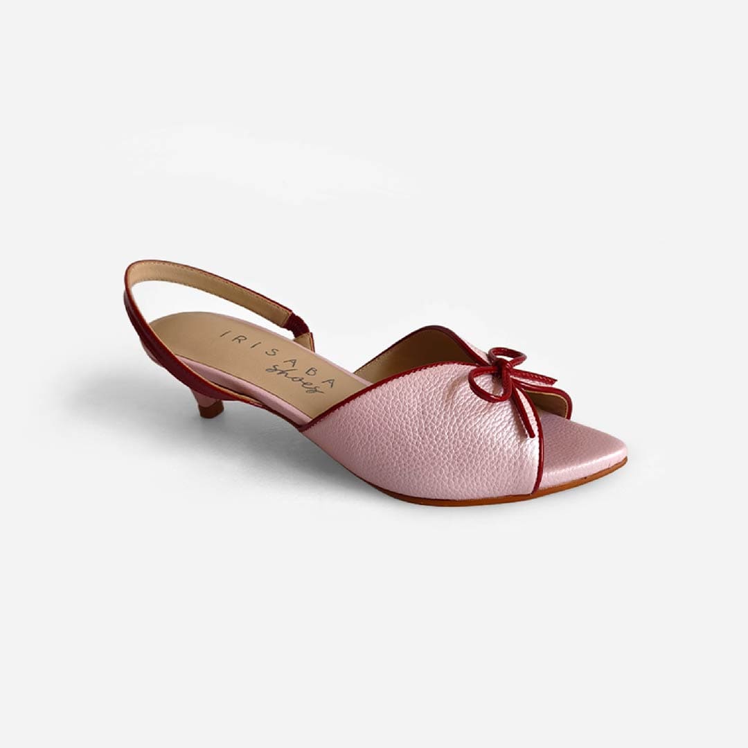 TACONES JULIETTE ROSA CON ROJO