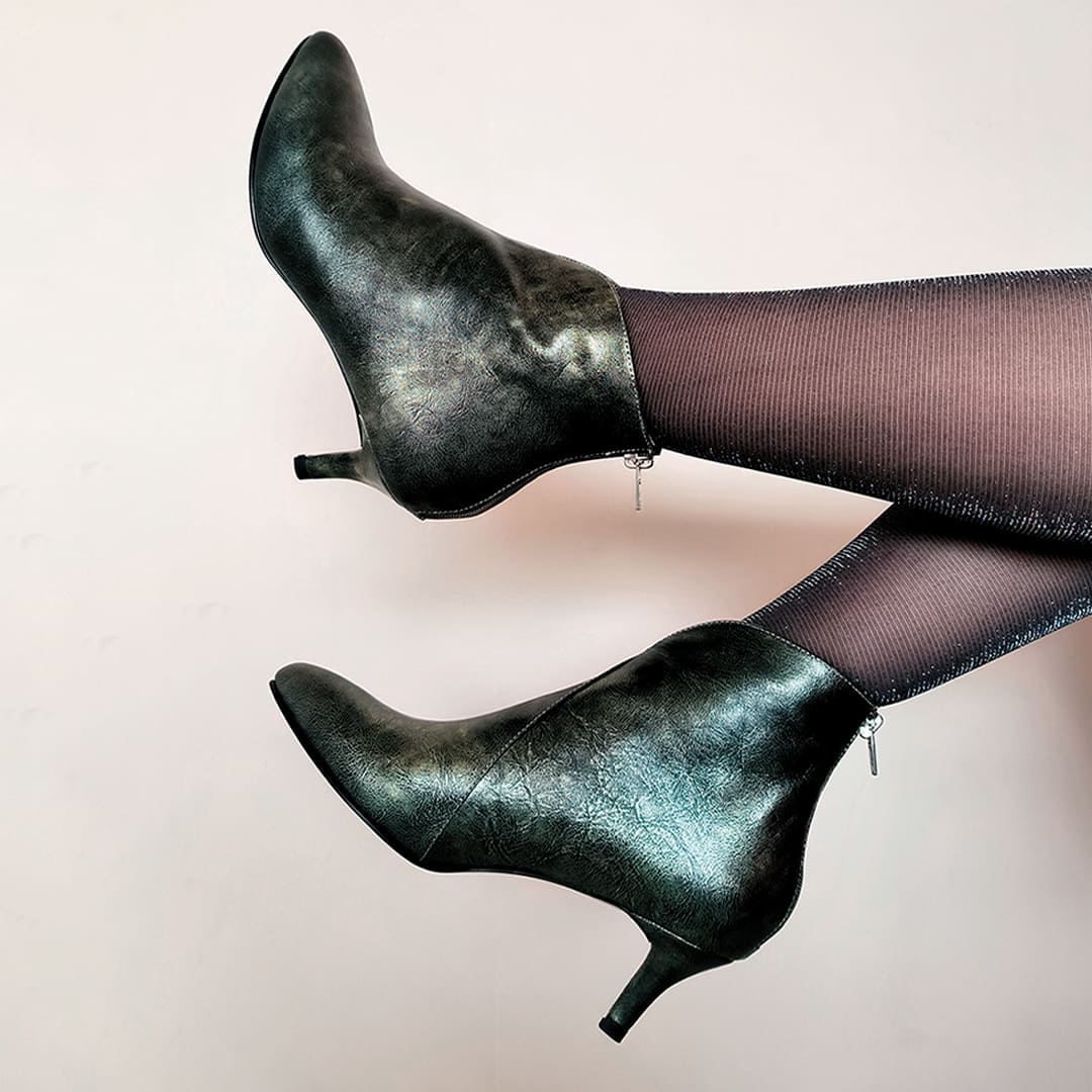 BOTINES CATALINA DORADO ESMERALDA