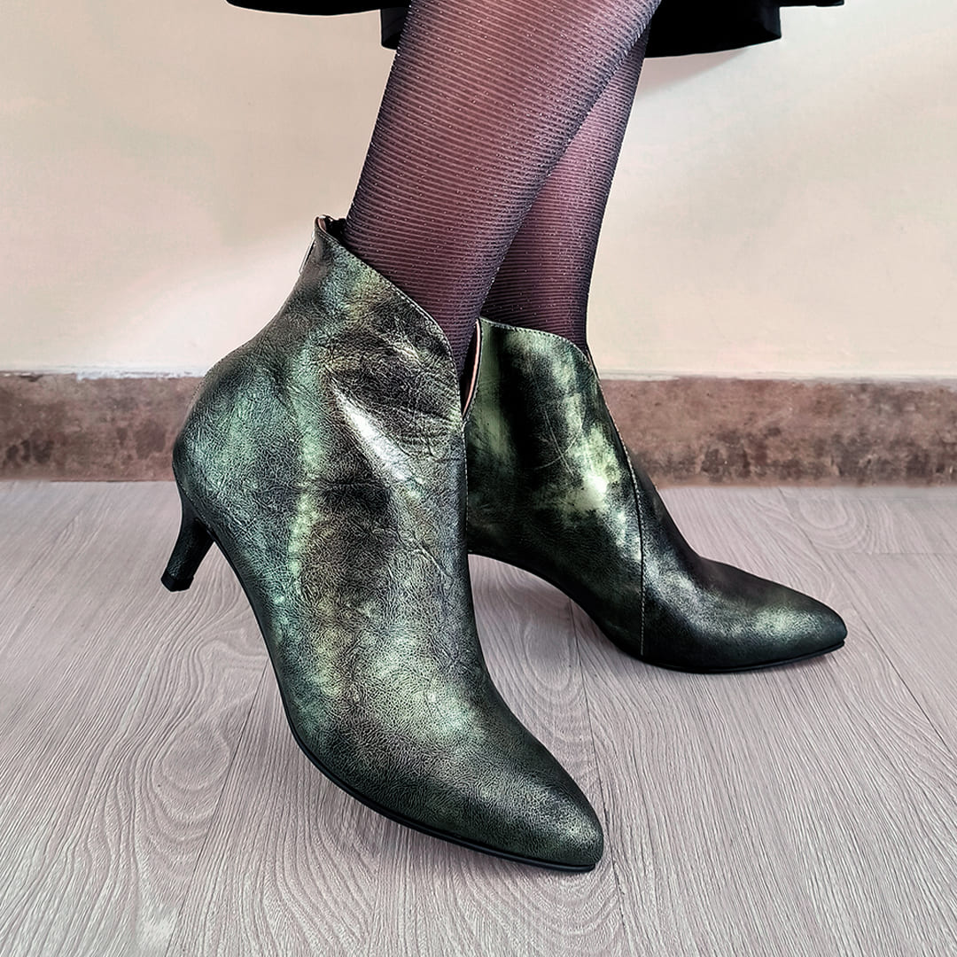 BOTINES CATALINA DORADO ESMERALDA