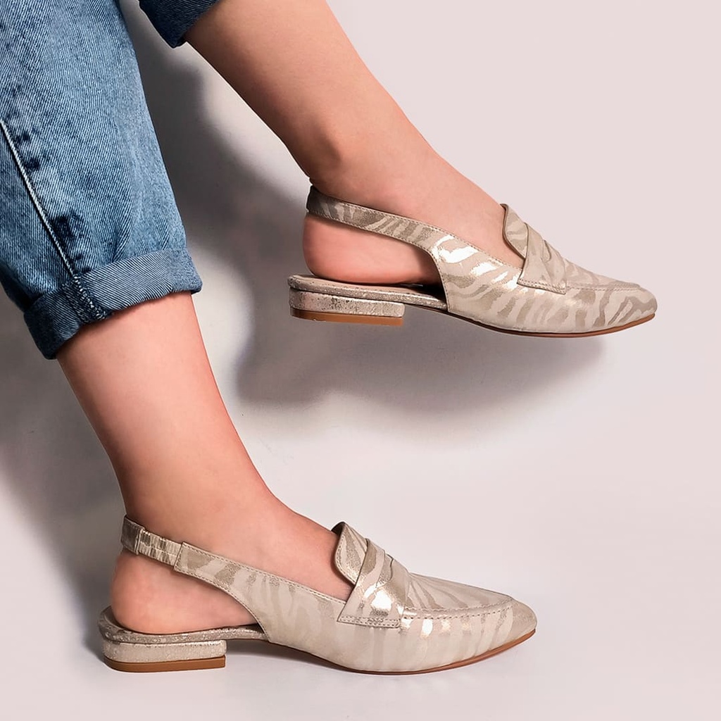 MOCASINES NAYA ANIMAL PRINT CEBRA PLATINO