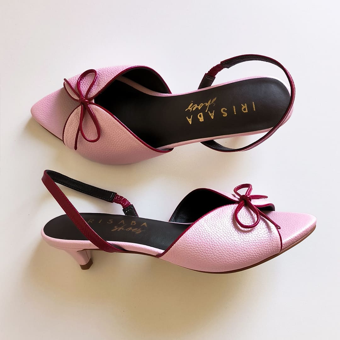 TACONES JULIETTE ROSA CON ROJO