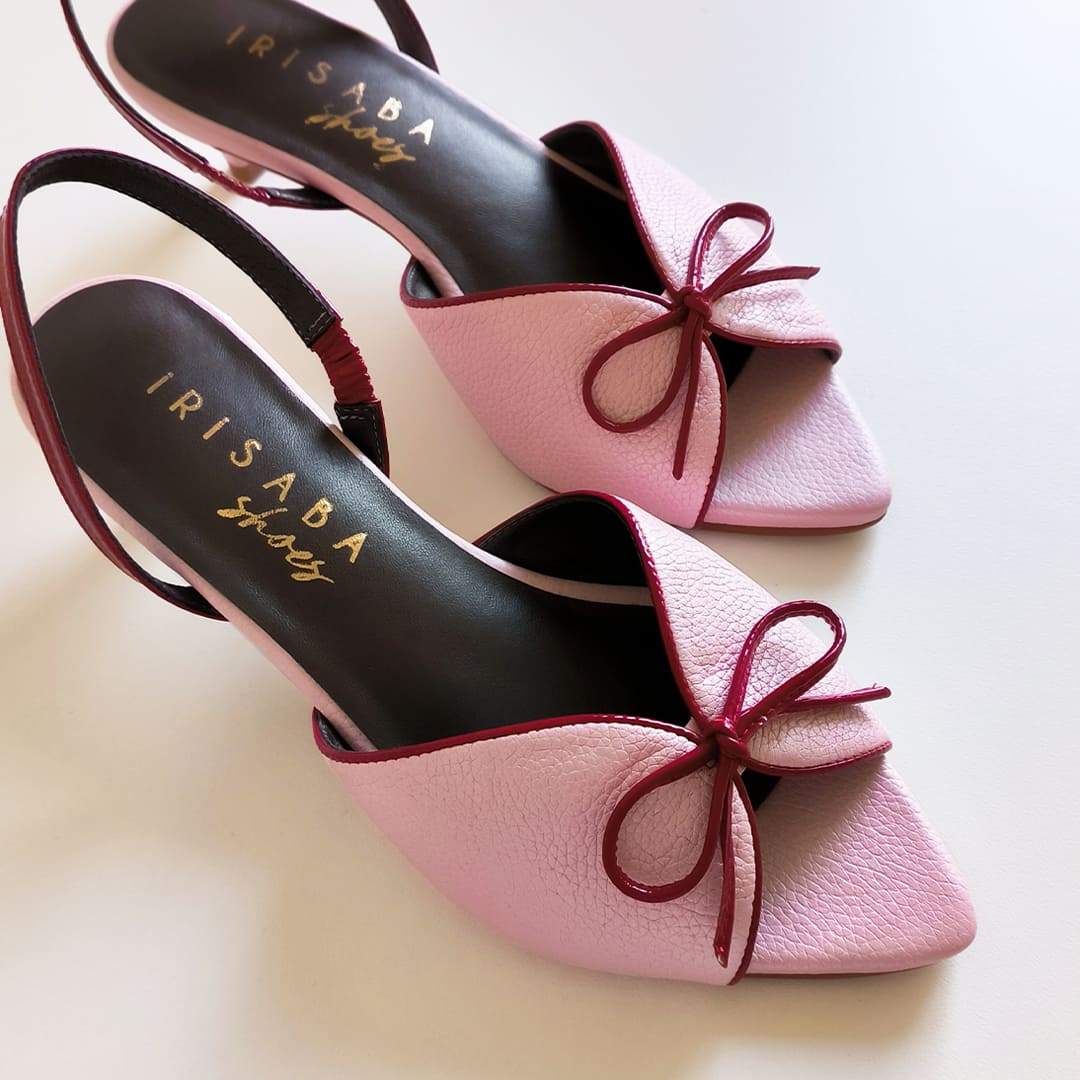 TACONES JULIETTE ROSA CON ROJO