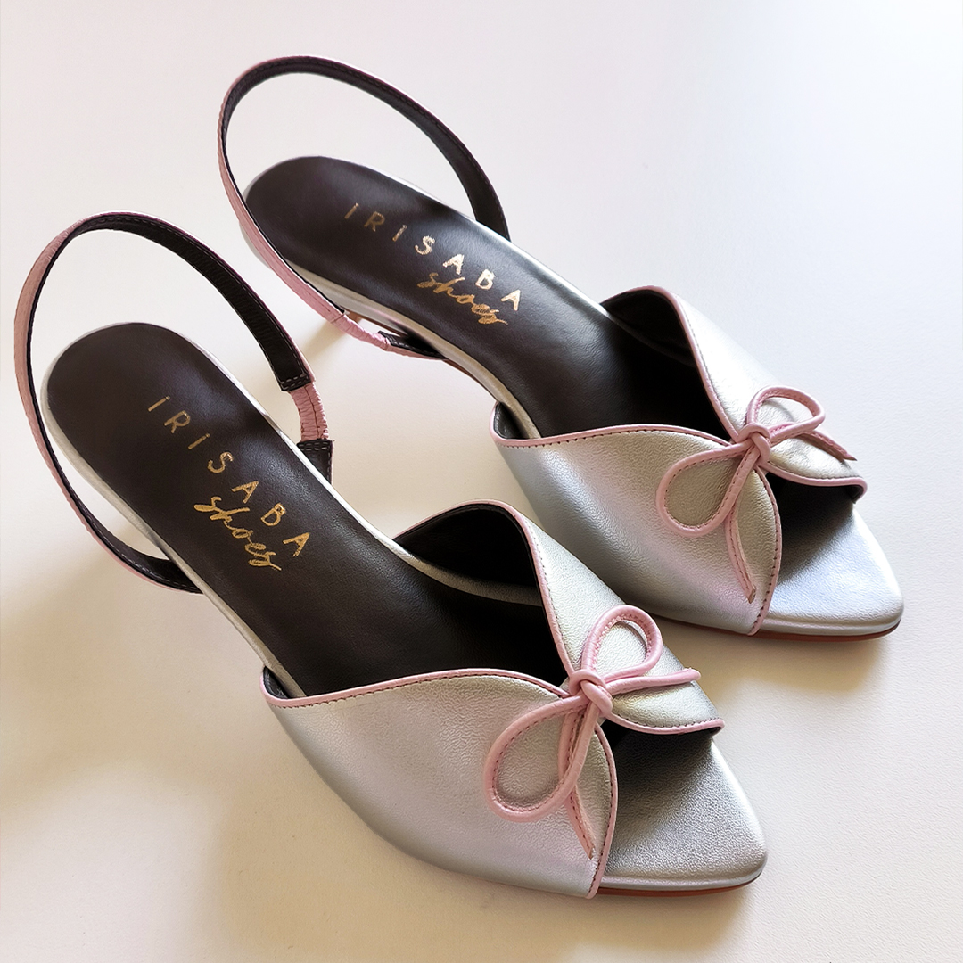 TACONES JULIETTE PLATEADO CON ROSA NACARADO