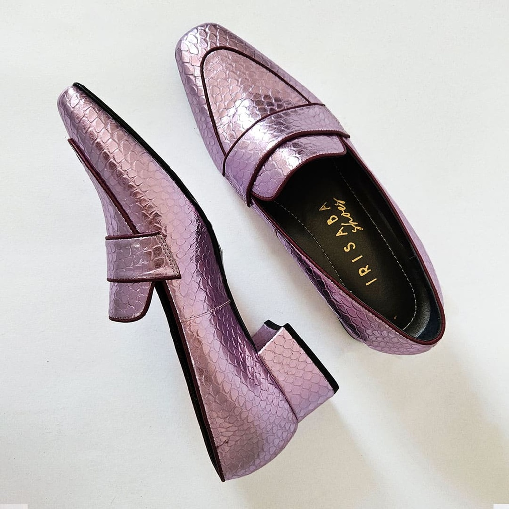 MOCASINES THAIS ROSADO METALIZADO