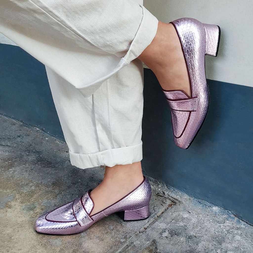 MOCASINES THAIS ROSADO METALIZADO