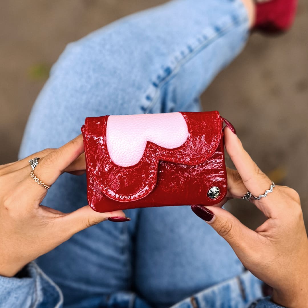 MONEDERO TARJETERO AMORETTE ROJO