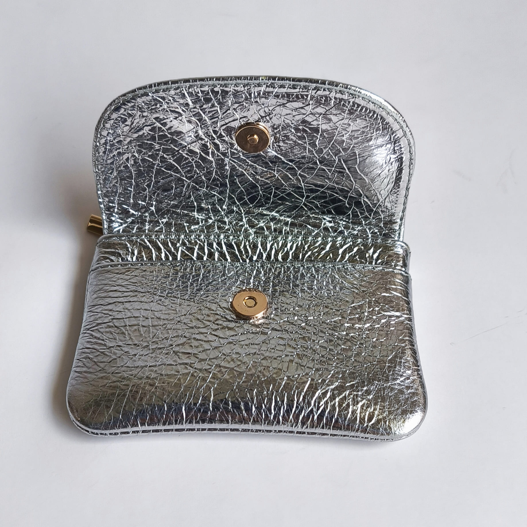 MONEDERO TARJETERO SERENA PLATEADO.