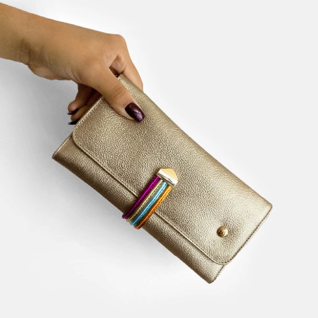 BILLETERA IRIS DORADA