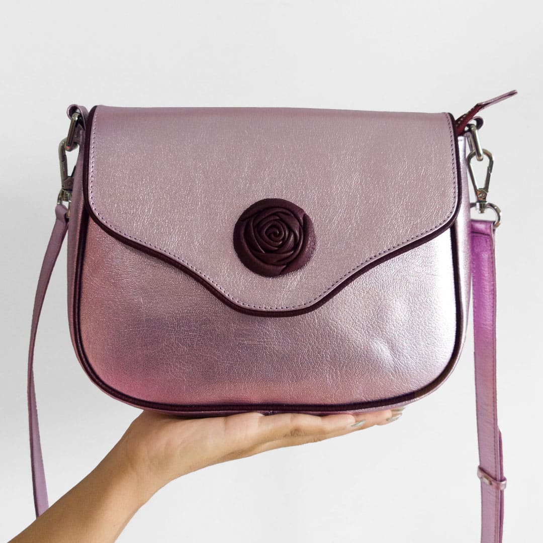 CARTERA ROSSETTA ROSADO METALIZADO