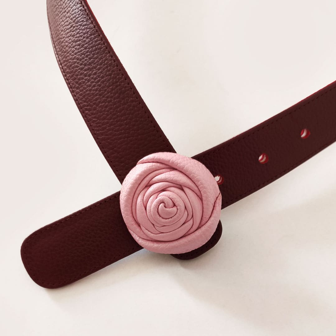 CINTURON ROSSETTA VINO C/ROSADO