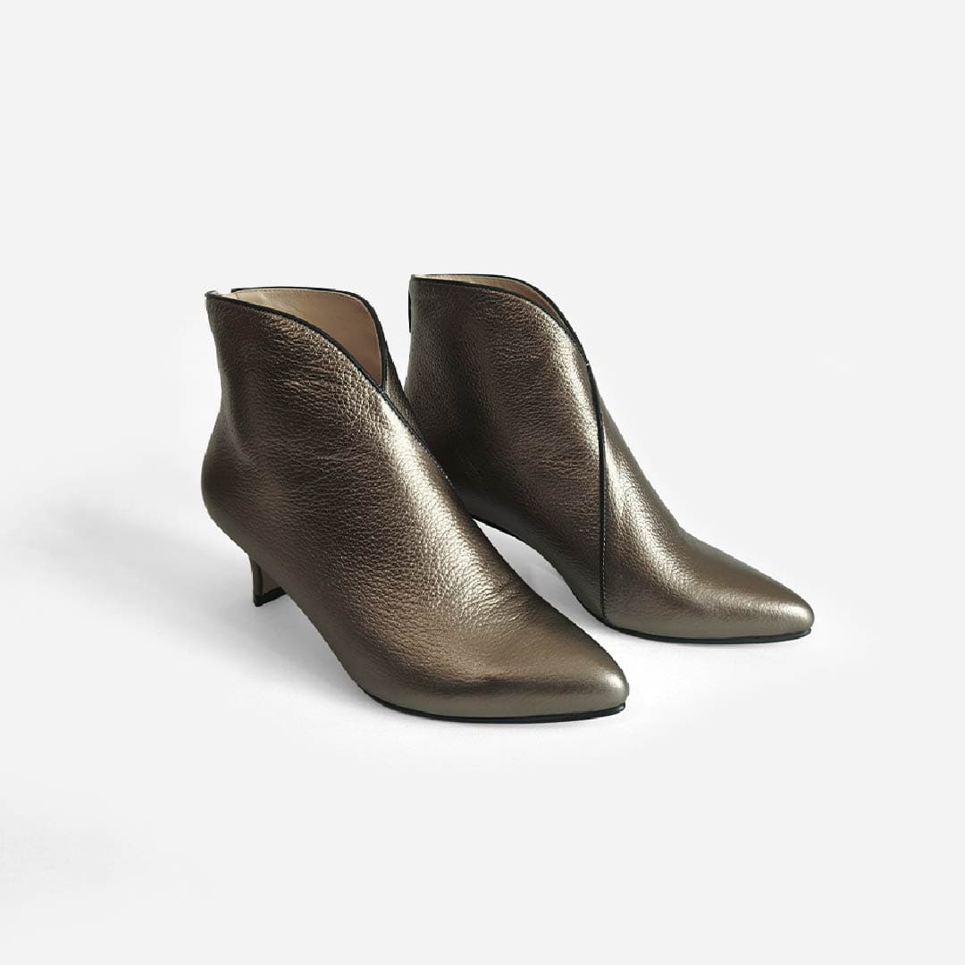BOTINES CATALINA PLATEADO PELTRE