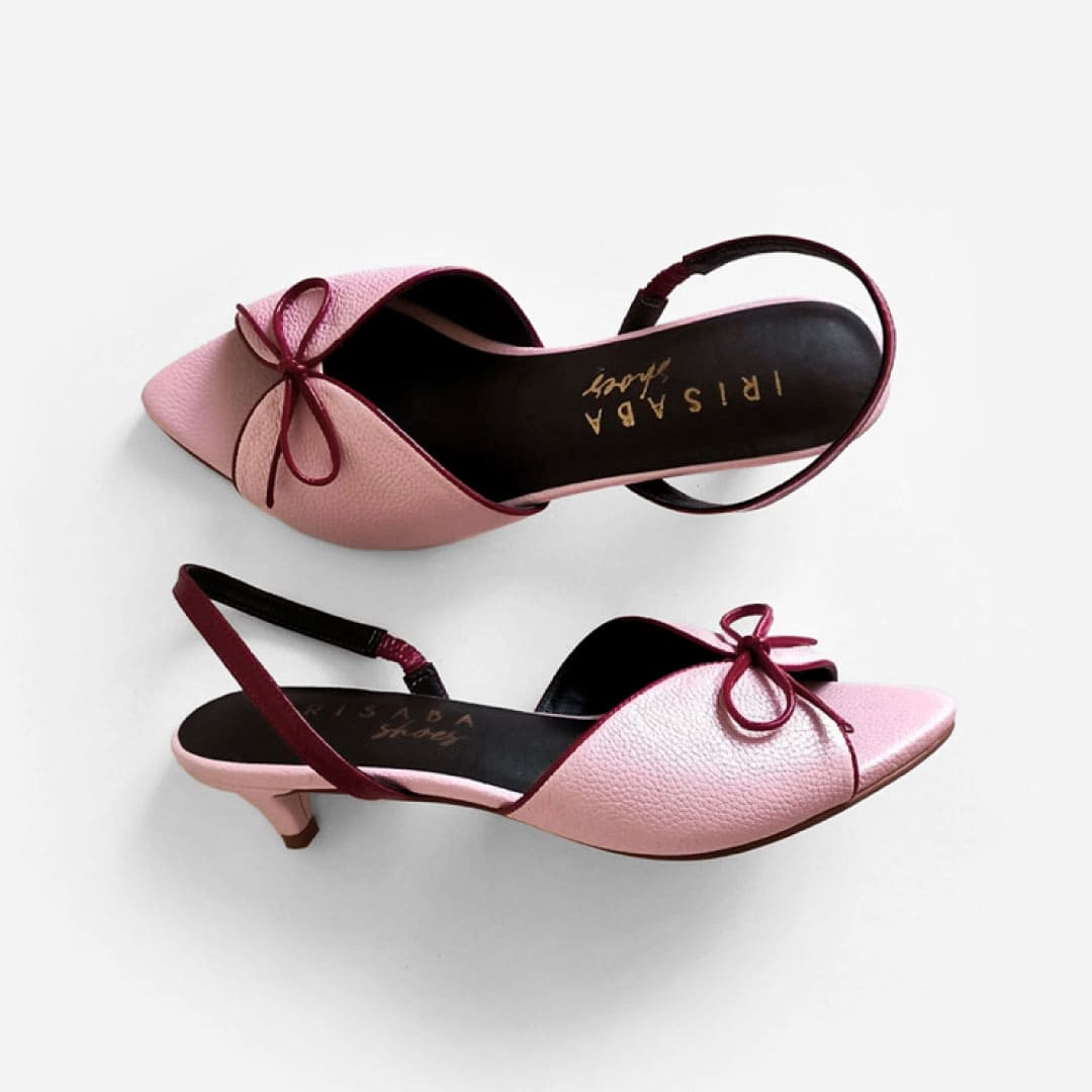 TACONES JULIETTE ROSA CON ROJO