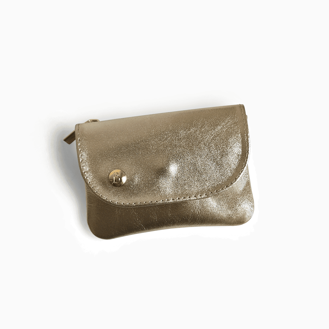 MONEDERO TARJETERO SERENA DORADO.