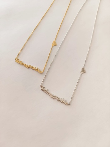 [CTEPO] COLLAR "TodoEsPosible" BAÑADO EN ORO